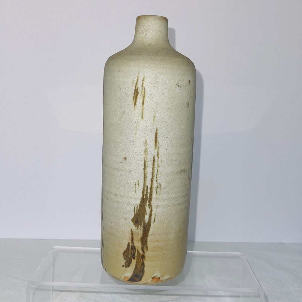 Toyo Japan Home Decor Studio Pottery Vase 8.5" Tan Brown Glazed Ceramic